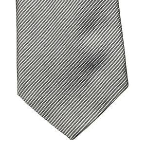Robert Talbott Silver Gray Striped Tie Luxe Office Wedding Silk‎ Sharp Style